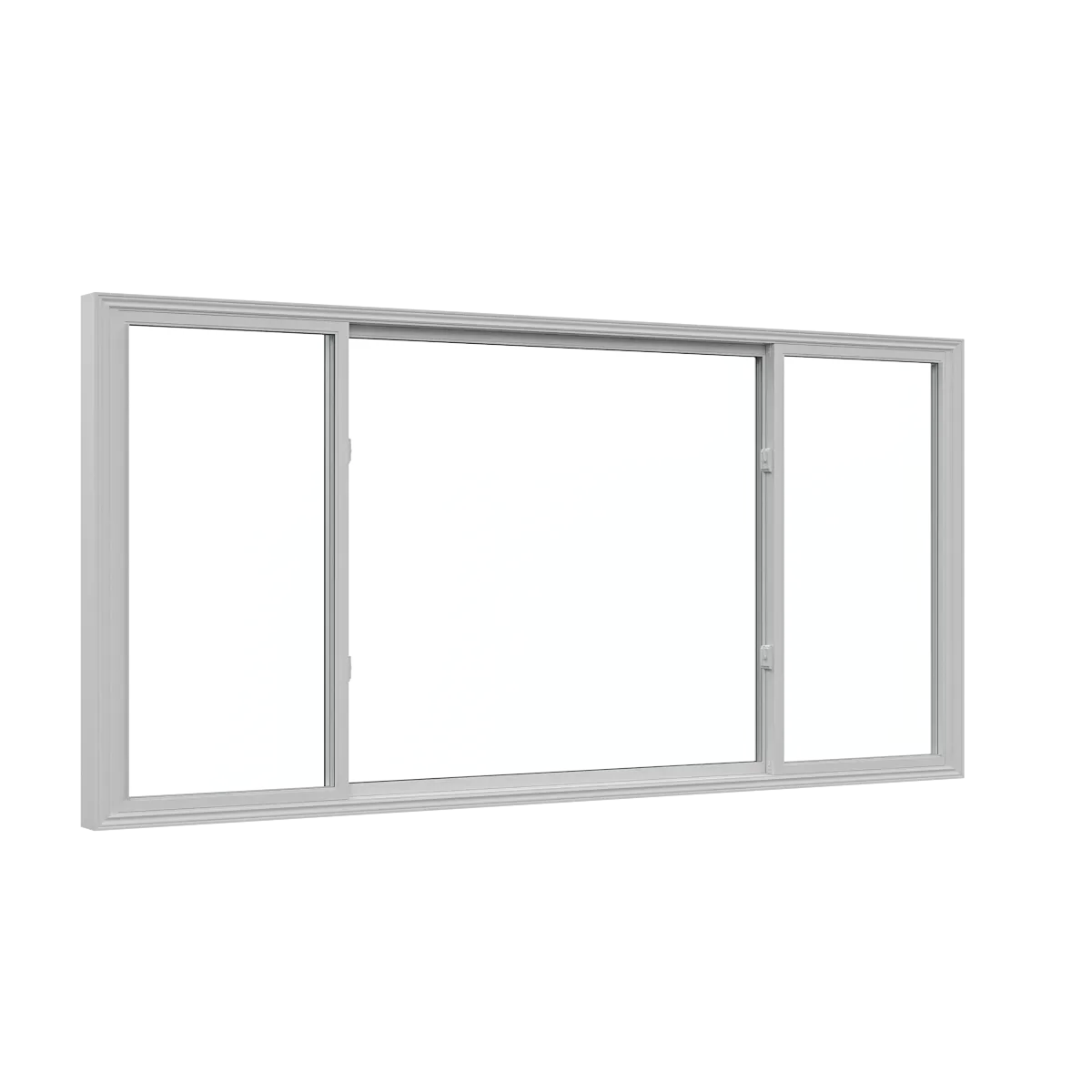 White combination window with operating end sections