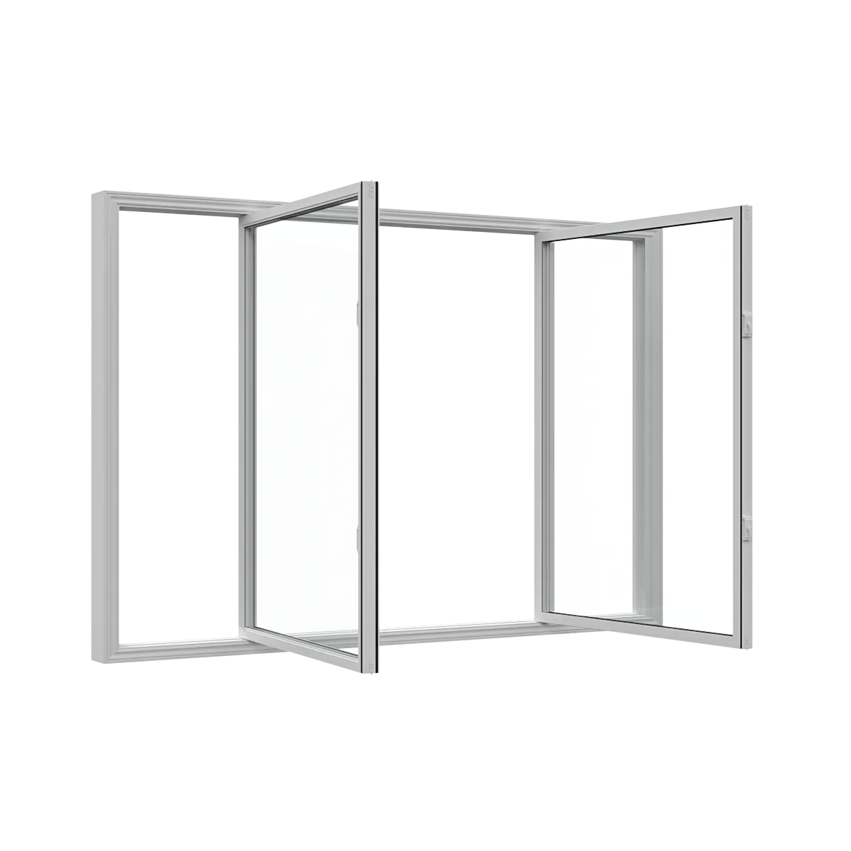 White double-slider window with two sliding sashes