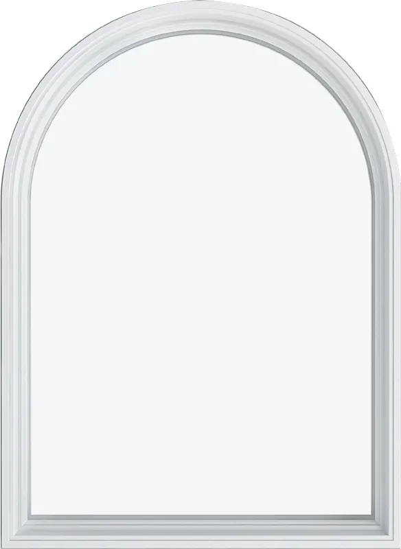 White arched speciality-shaped window