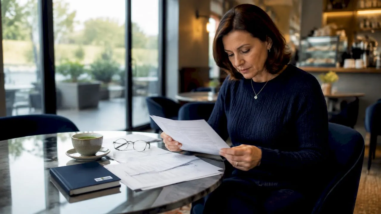 Homeowner organizing window warranty paperwork