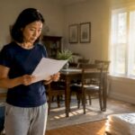 Homeowner reviewing window replacement checklist indoors