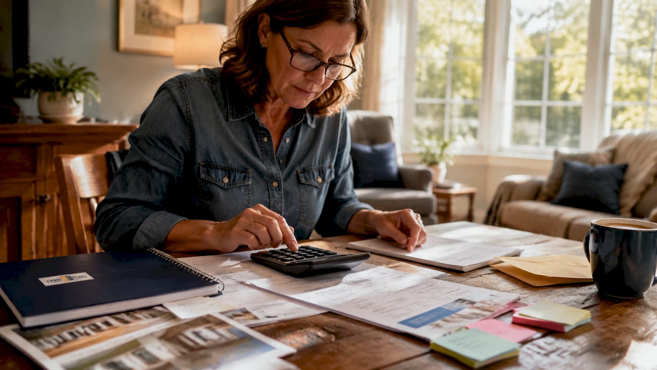 Homeowner calculating window upgrade budget