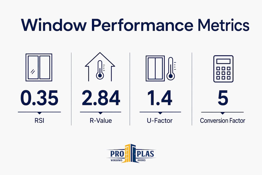 Infographic showing window performance metrics and conversions