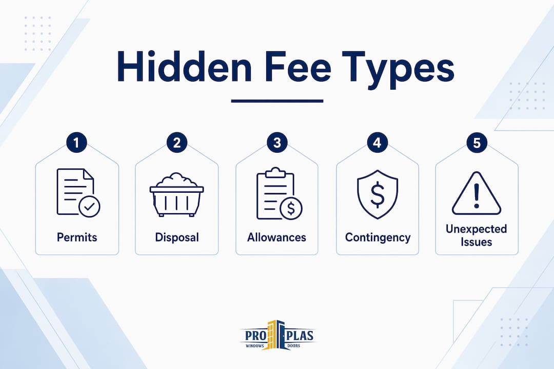 Infographic ranking common hidden renovation fees