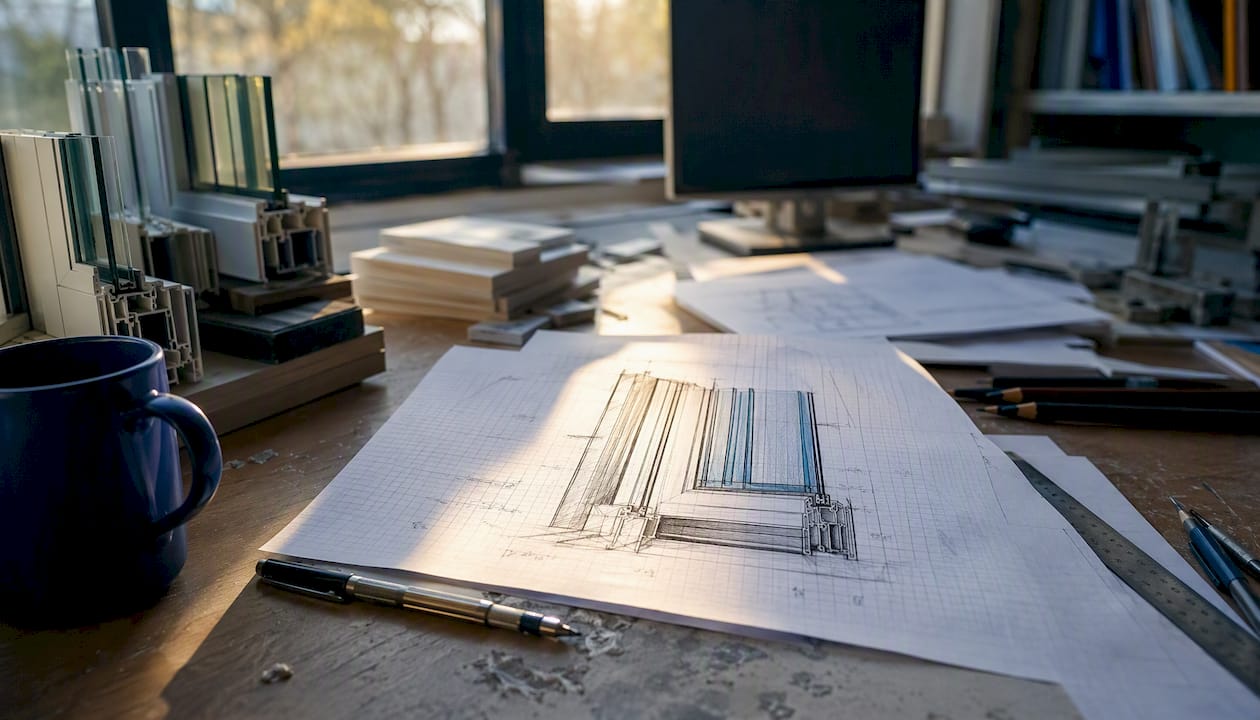 Window energy modeling concept in a technical workspace